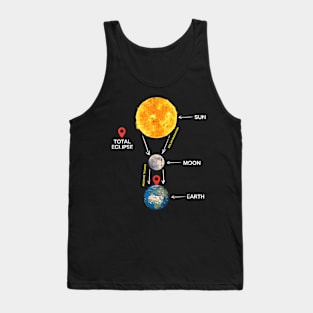 Sun Moon Earth Total Solar Eclipse 2024 April Gift For Boys Girls Kids Tank Top